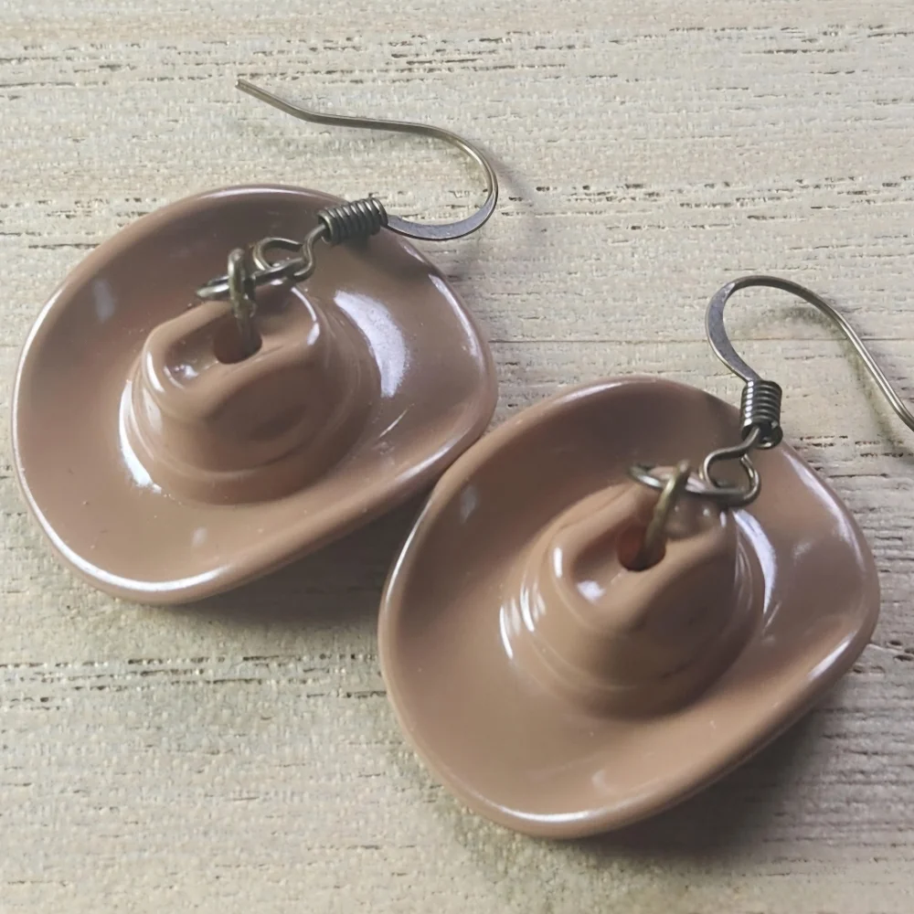 Handmade Cowboy Hat Earrings